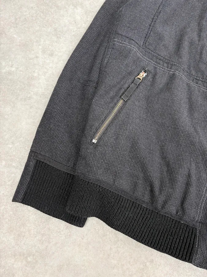 2000s Marithé + François Girbaud Grey Ribbed Wool Bomber Jacket dDaxyKo 7