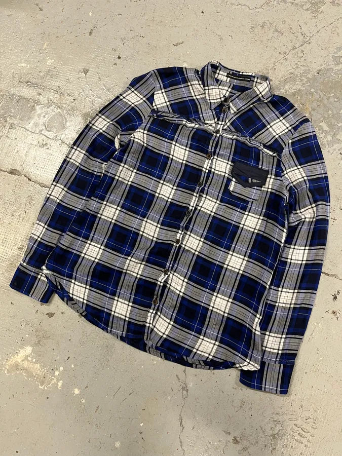 2000s Marithé + François Girbaud Checkered Navy & White Shirt (S/M) QzAqftP 3