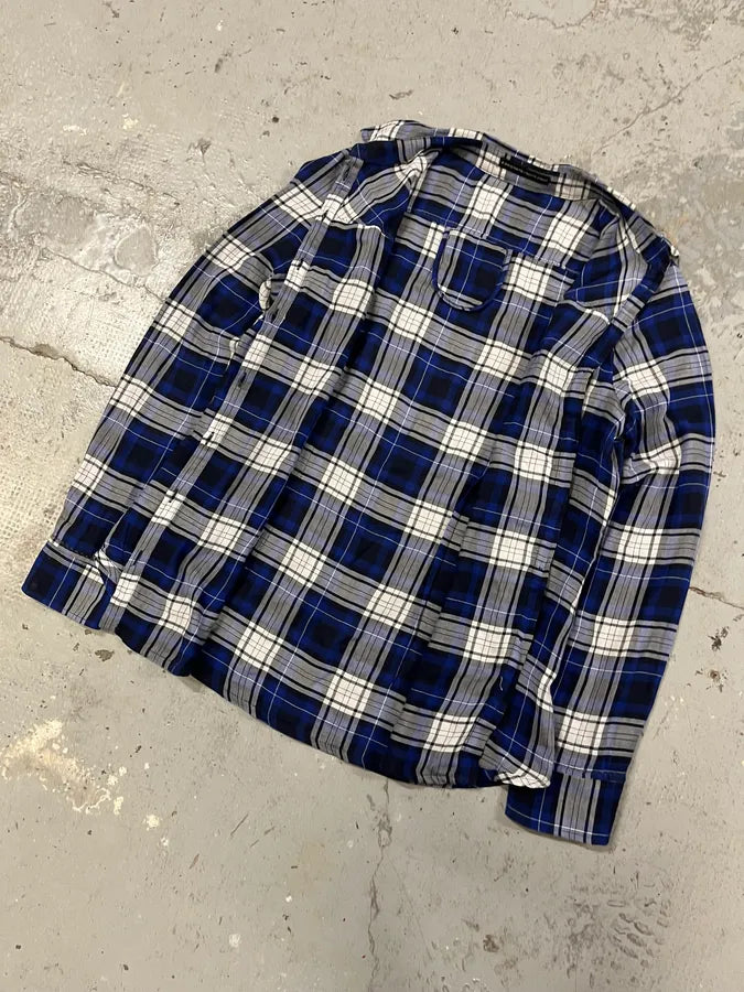 2000s Marithé + François Girbaud Checkered Navy & White Shirt (S/M) QzAqftP 4