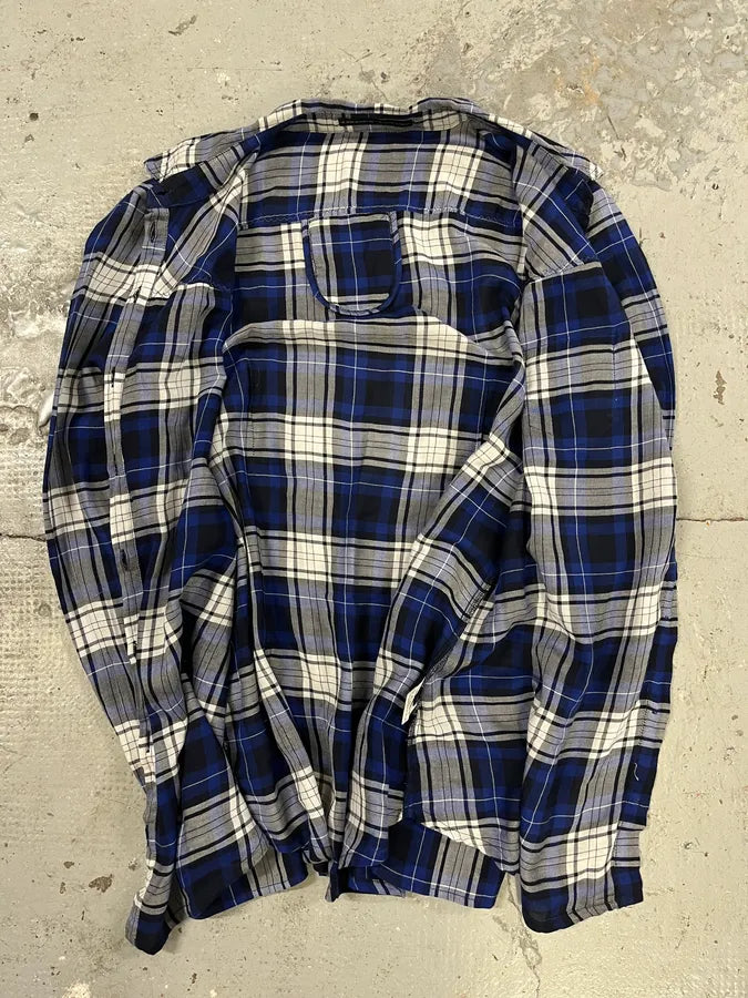 2000s Marithé + François Girbaud Checkered Navy & White Shirt (S/M) QzAqftP 5