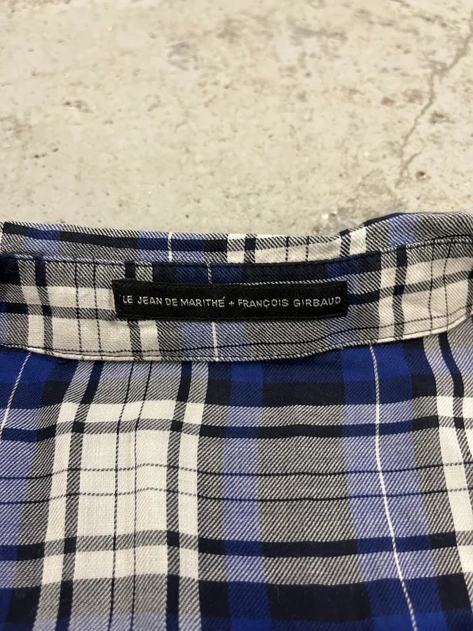 2000s Marithé + François Girbaud Checkered Navy & White Shirt (S/M) QzAqftP 7