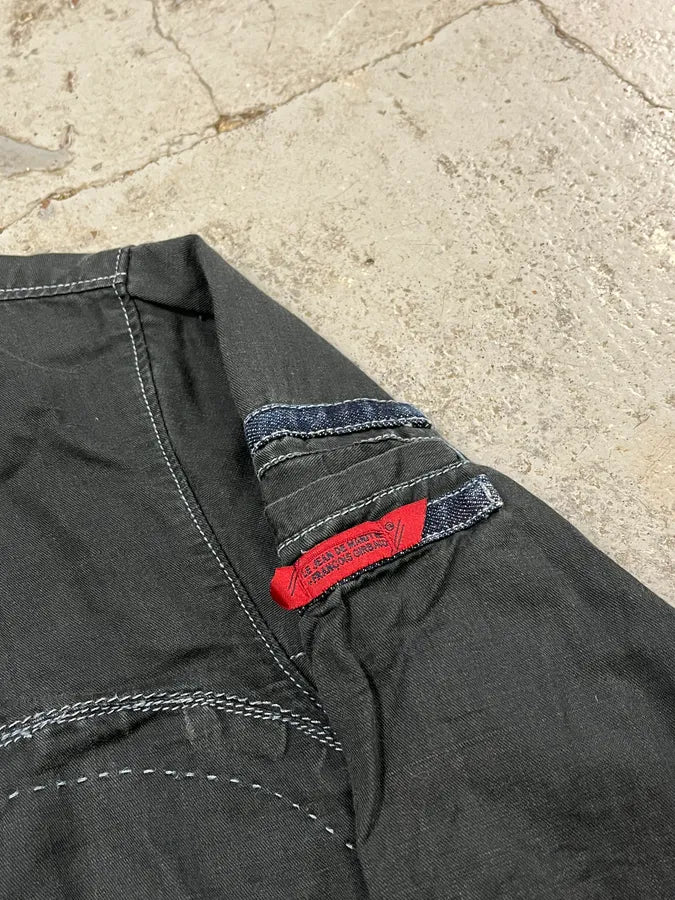 2000s Marithé + François Girbaud Contemporary Abstract Black Faded Shirt Jacket iUWwvby 5