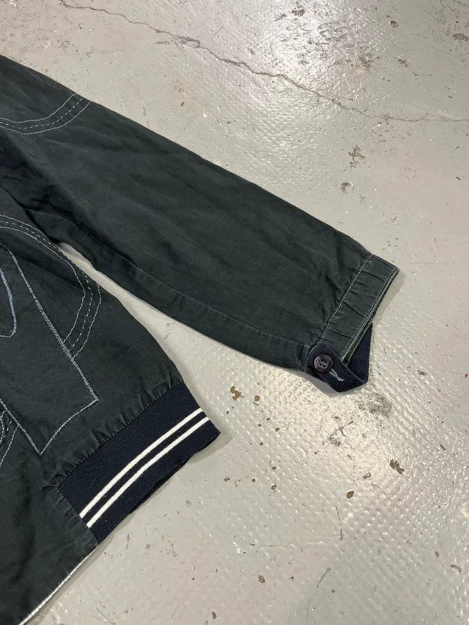 2000s Marithé + François Girbaud Contemporary Abstract Black Faded Shirt Jacket iUWwvby 6