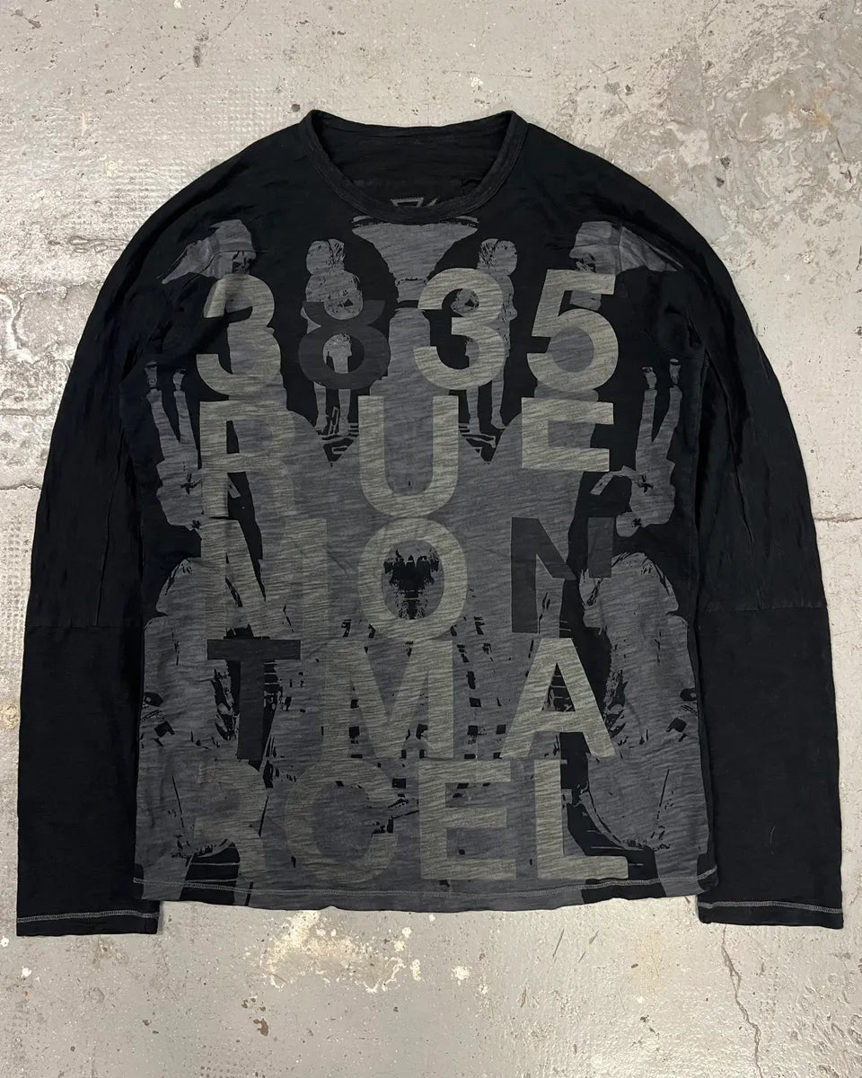 2000s Marithé + François Girbaud Contemporary Numbers Navy Longsleeves (L) hShlLeG 0