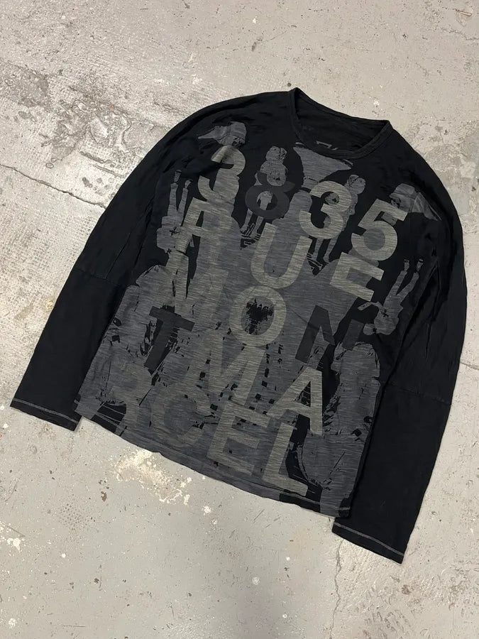 2000s Marithé + François Girbaud Contemporary Numbers Navy Longsleeves (L) hShlLeG 3