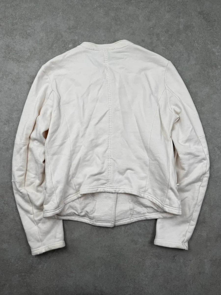 2000s Marithé + François Girbaud Cream Asymmetrical Buttoned Cardigan Jacket TDhZPDl 6