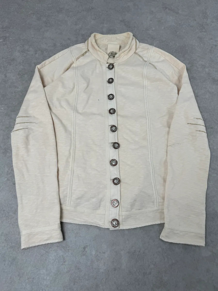 2000s Marithé + François Girbaud Creamy Beige Buttoned Cardigan nhNlwRw 3