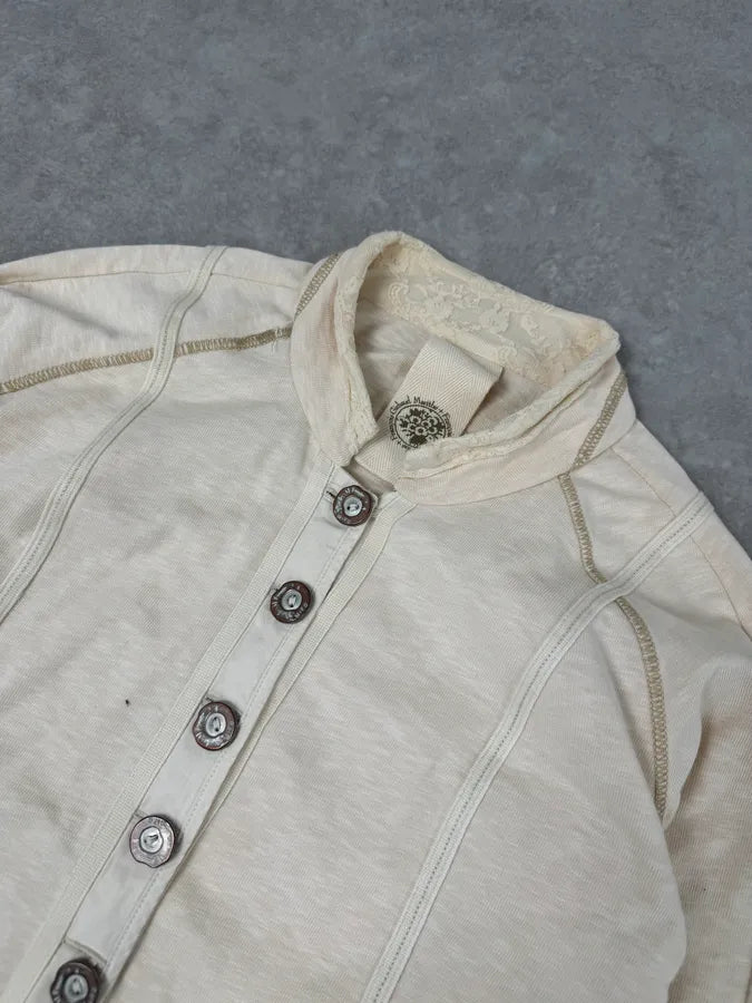 2000s Marithé + François Girbaud Creamy Beige Buttoned Cardigan nhNlwRw 4