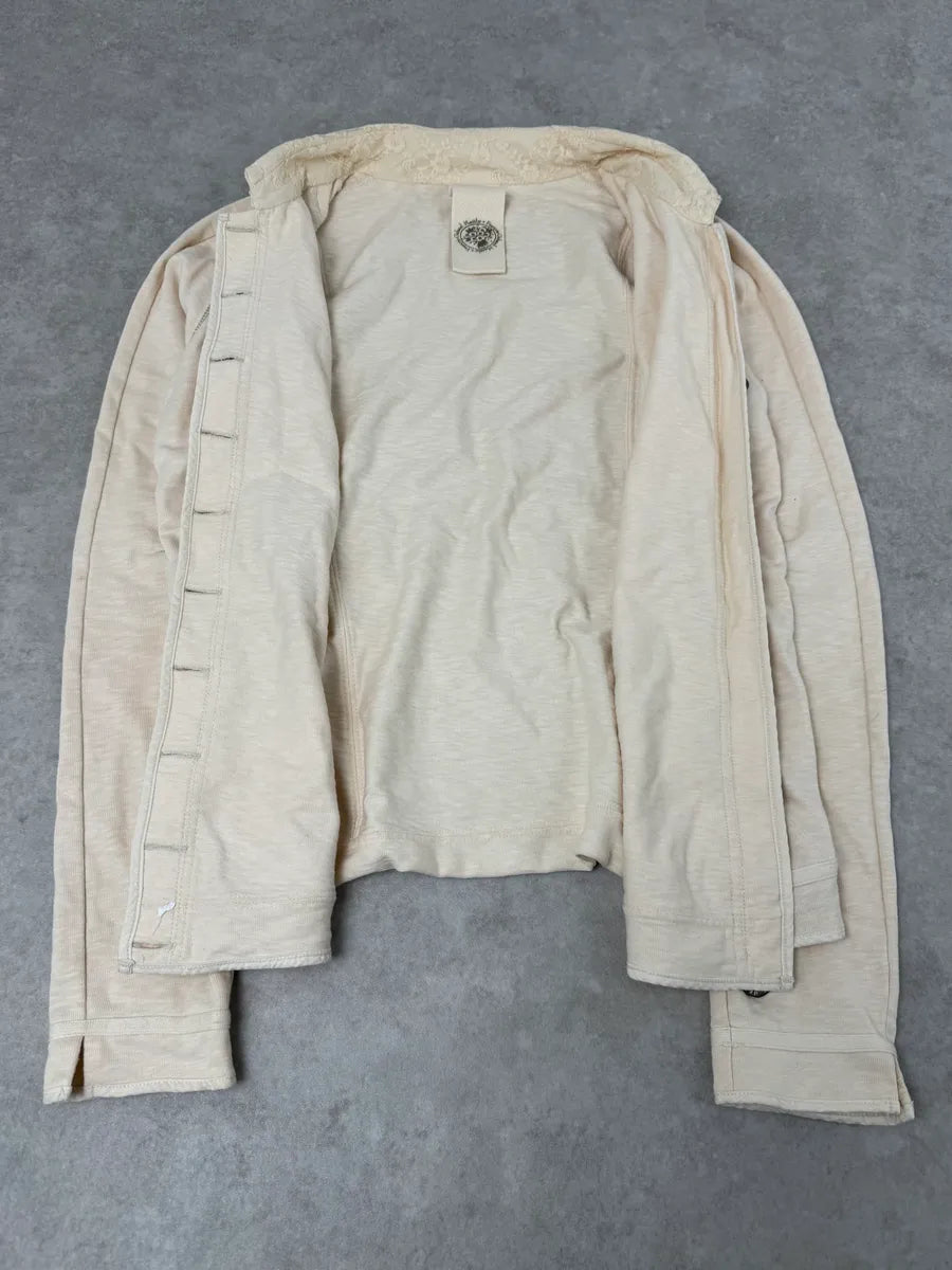 2000s Marithé + François Girbaud Creamy Beige Buttoned Cardigan nhNlwRw 8