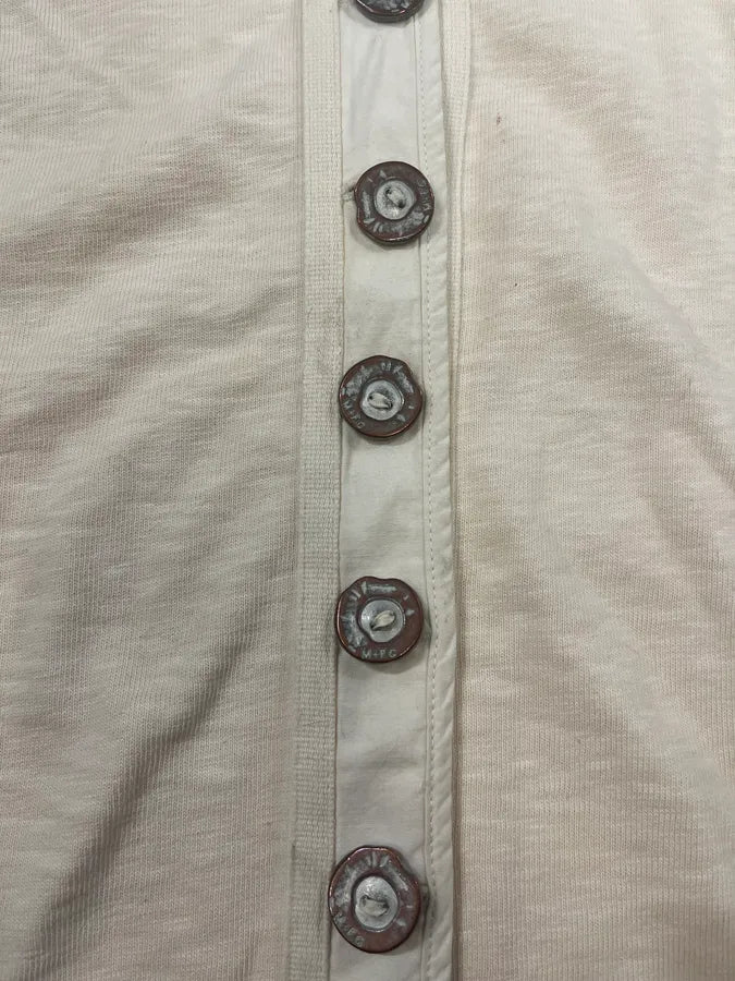 2000s Marithé + François Girbaud Creamy Beige Buttoned Cardigan Sweater kcYywtX 4