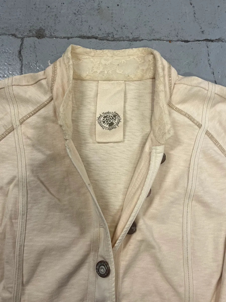 2000s Marithé + François Girbaud Creamy Beige Buttoned Cardigan Sweater kcYywtX 3