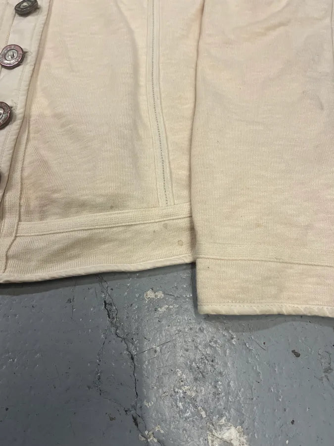 2000s Marithé + François Girbaud Creamy Beige Buttoned Cardigan Sweater kcYywtX 6