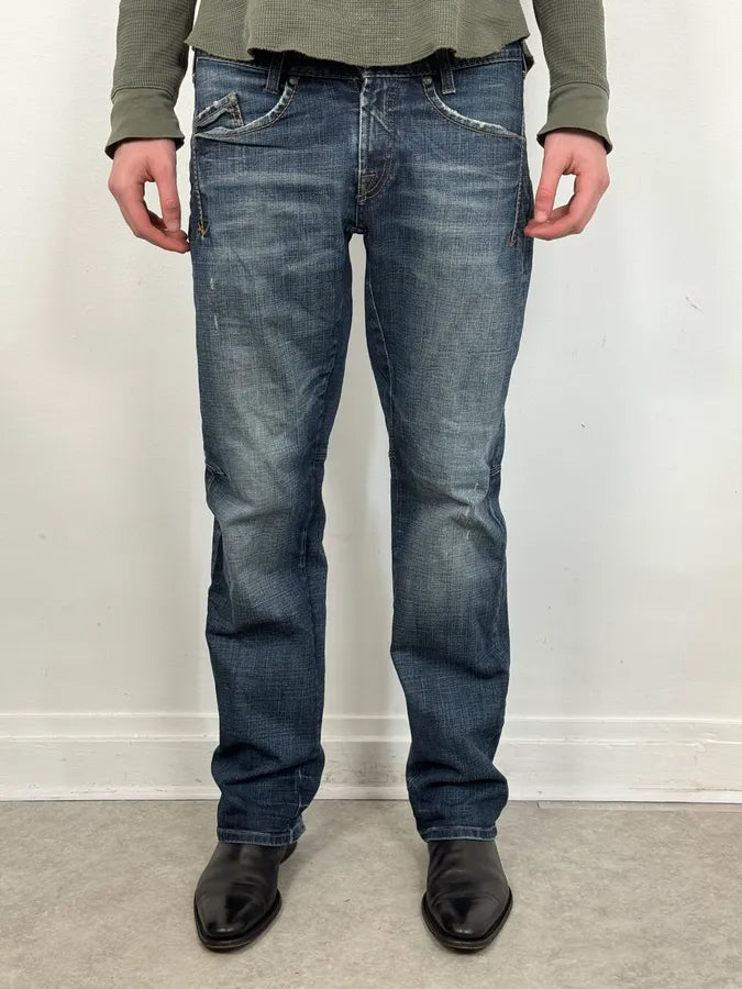 2000s Marithé + François Girbaud Cross Stich Distressed Denim Jeans  bXDTMmy 1