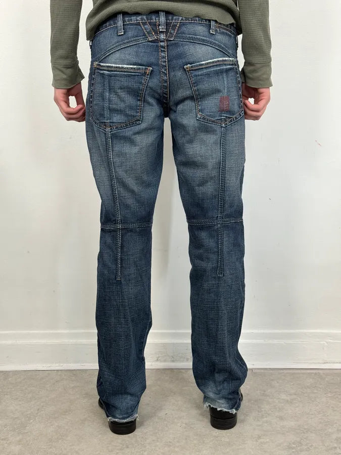 2000s Marithé + François Girbaud Cross Stich Distressed Denim Jeans  bXDTMmy 3