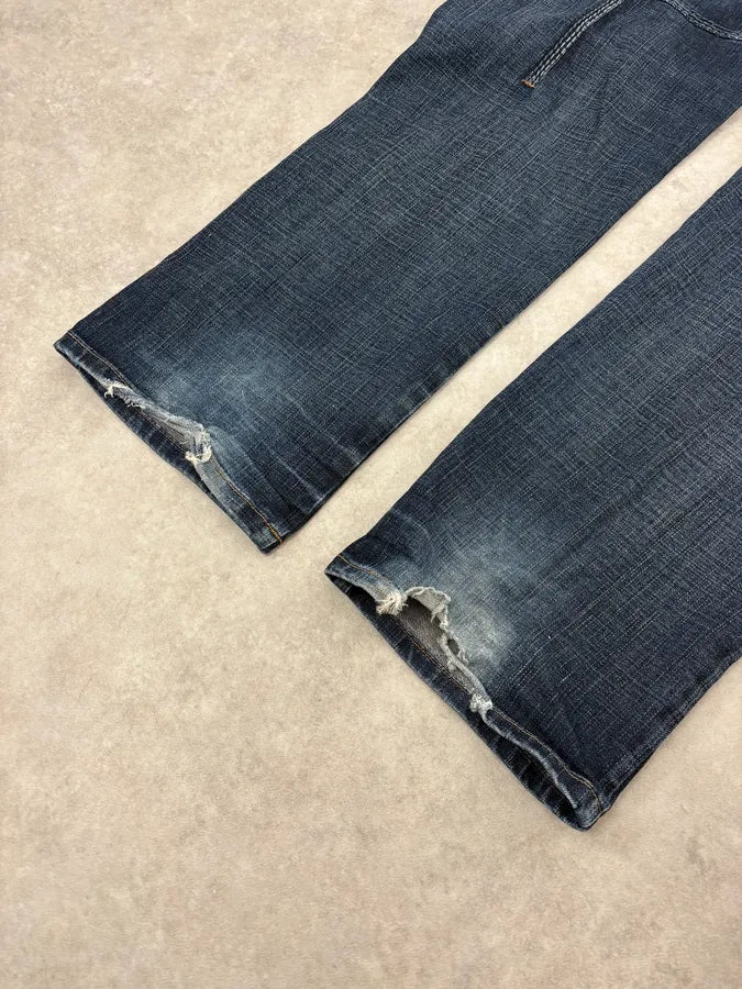 2000s Marithé + François Girbaud Cross Stich Distressed Denim Jeans  bXDTMmy 8