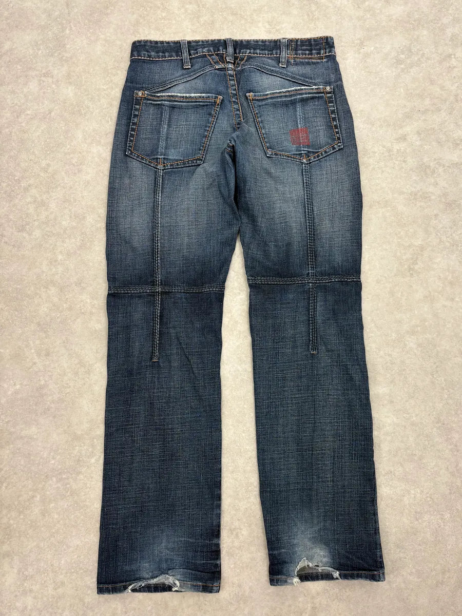 2000s Marithé + François Girbaud Cross Stich Distressed Denim Jeans  bXDTMmy 6