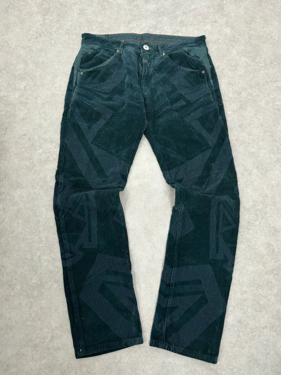 2000s Marithé + François Girbaud Dark Green Abstract Pants RvEazef 0