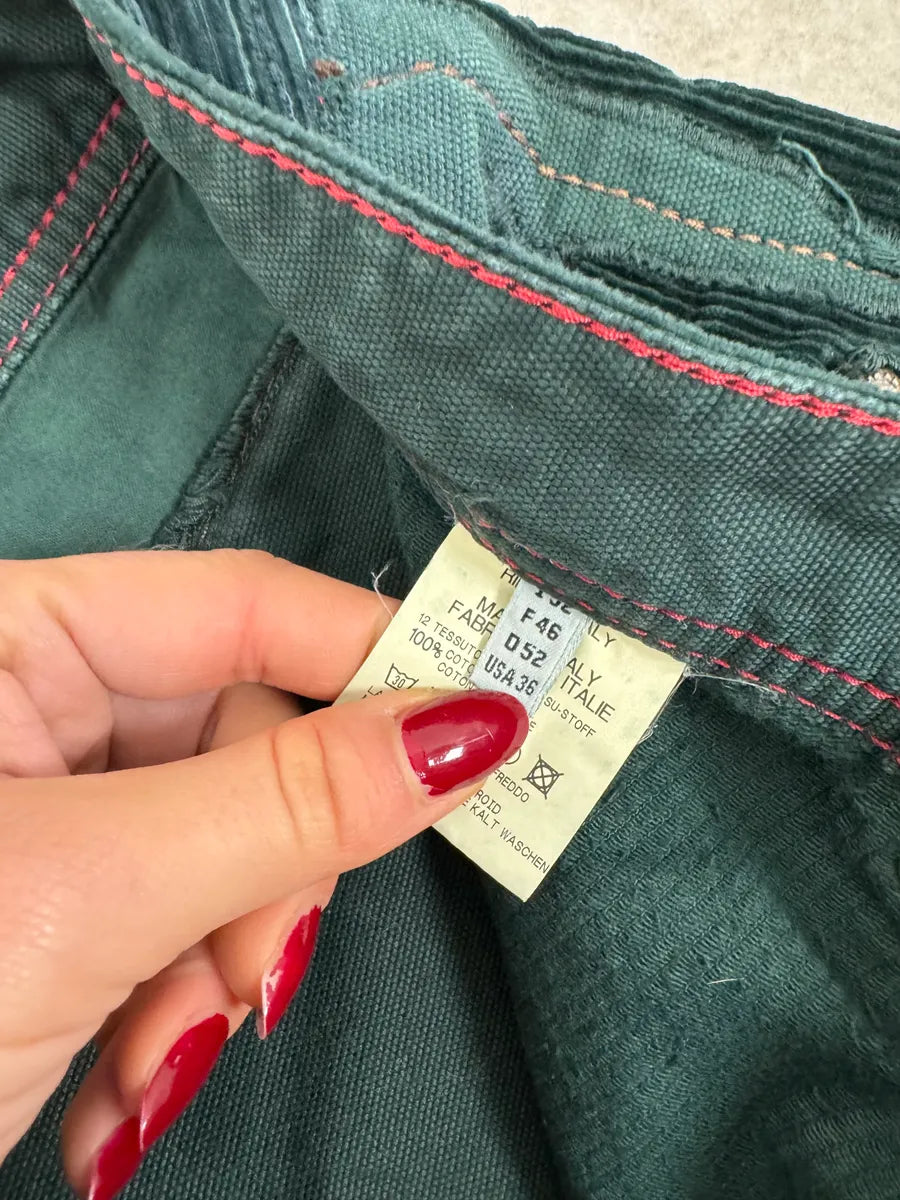 2000s Marithé + François Girbaud Dark Green Abstract Pants RvEazef 10