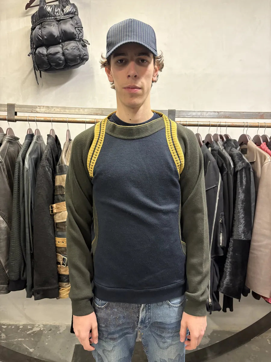 2000s Marithé + François Girbaud Dark Wool Olive Arms Knit Sweater (L) ObpysPe 1