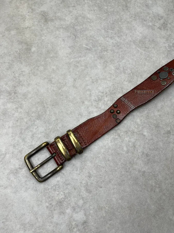 2000s Marithé + François Girbaud Destructured Brown Leather Belt MpXvkQP 4