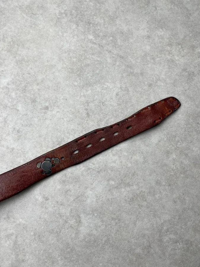 2000s Marithé + François Girbaud Destructured Brown Leather Belt MpXvkQP 5
