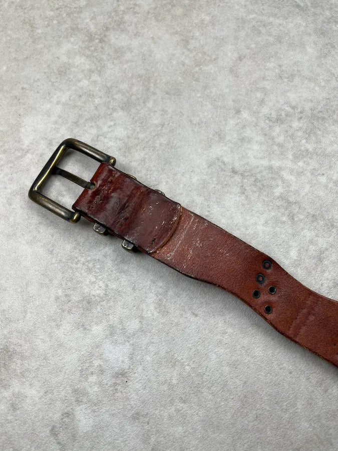 2000s Marithé + François Girbaud Destructured Brown Leather Belt MpXvkQP 6