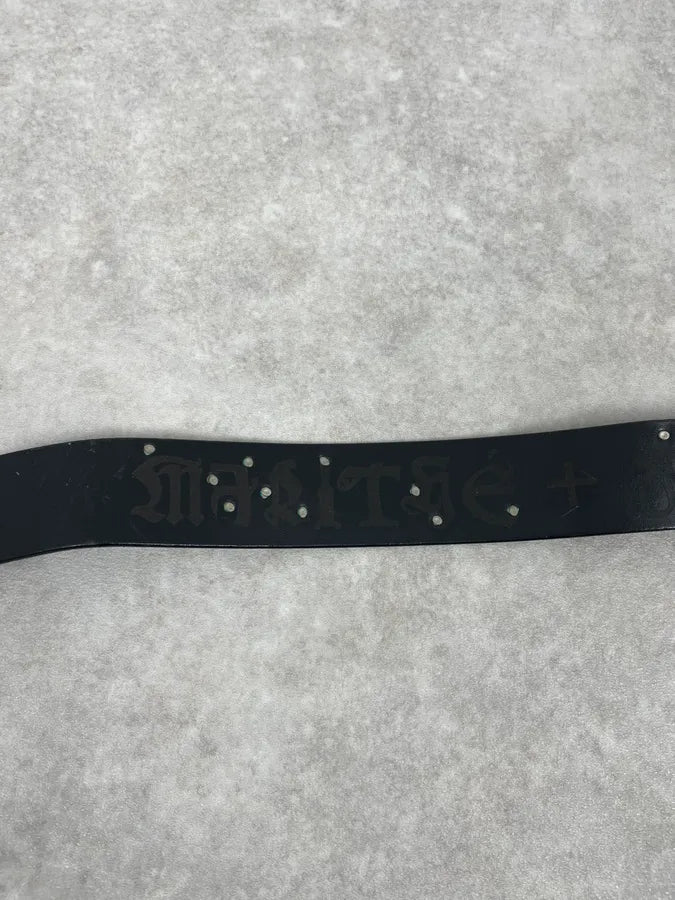 2000s Marithé + François Girbaud Devil Buckle Studded Black Leather Belt aJsWhGE 5