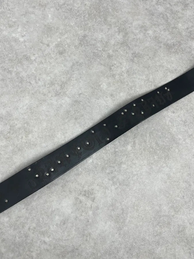 2000s Marithé + François Girbaud Devil Buckle Studded Black Leather Belt aJsWhGE 7