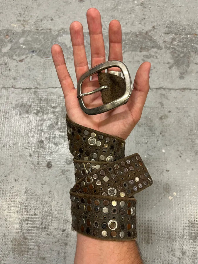 2000s Marithé + François Girbaud Embellished Leather Belt HgQhsMM 1
