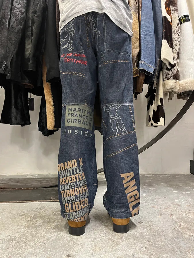2000s Marithé + François Girbaud Embroidered Large Relaxed Jeans AulkmUp 3