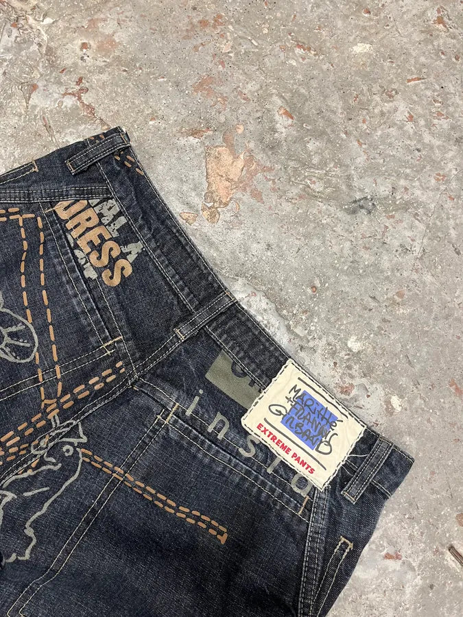 2000s Marithé + François Girbaud Embroidered Large Relaxed Jeans AulkmUp 8