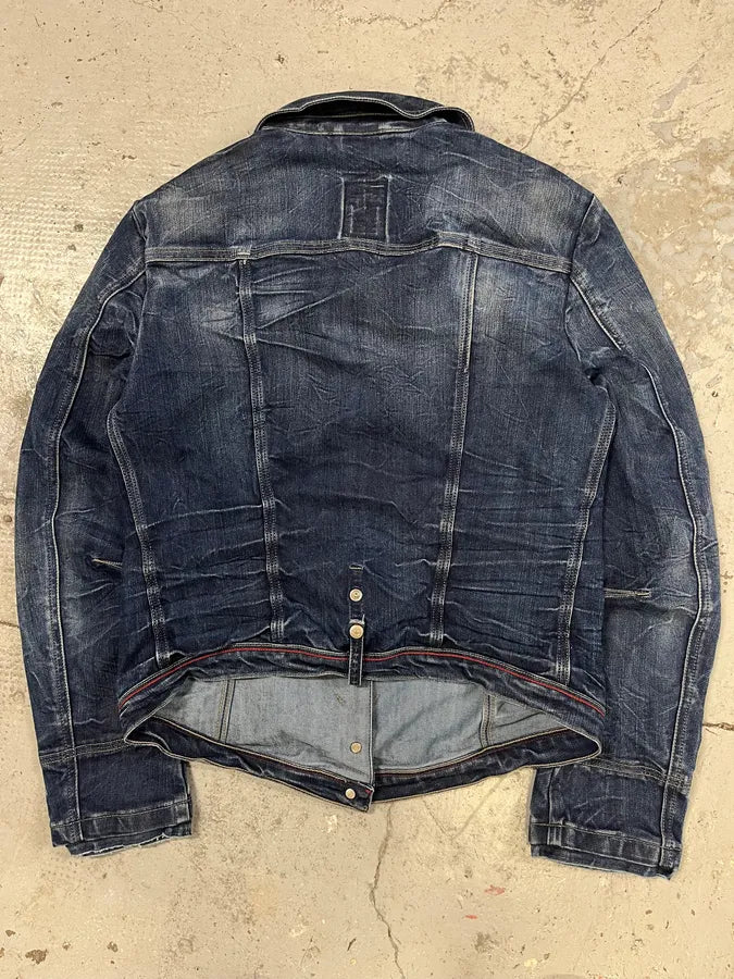 2000s Marithé + François Girbaud Faded Blue Denim Jacket uZrrERV 4