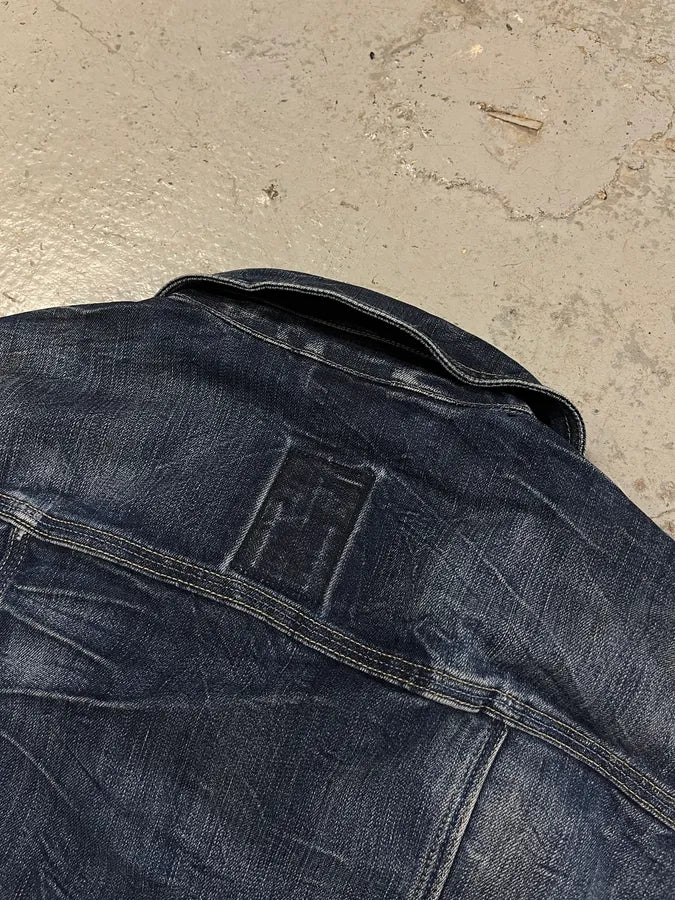 2000s Marithé + François Girbaud Faded Blue Denim Jacket uZrrERV 5