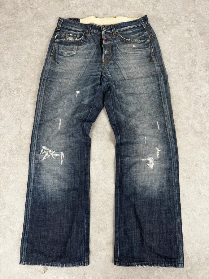 2000s Marithé + François Girbaud Faded Blue Relaxed Denim Jeans gEoAvvO 0