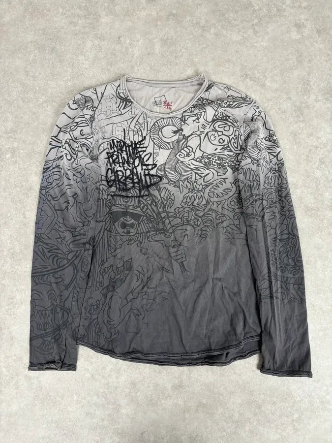 2000s Marithé + François Girbaud Faded Grey Tagged Longsleeves FKuMEWT 0