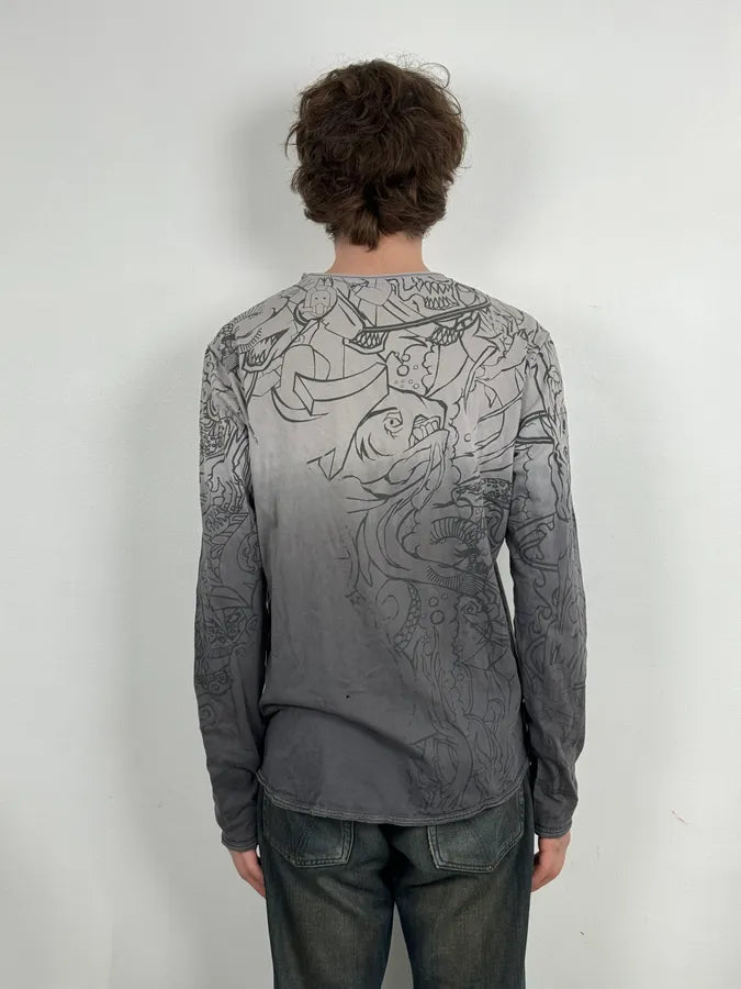 2000s Marithé + François Girbaud Faded Grey Tagged Longsleeves FKuMEWT 2