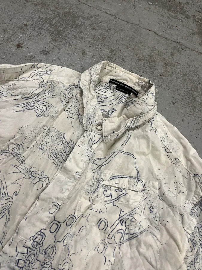 2000s Marithé + François Girbaud Faded Tatoo White Shirt ZBxJYFB 4