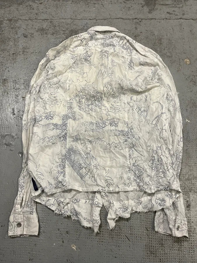 2000s Marithé + François Girbaud Faded Tatoo White Shirt ZBxJYFB 6
