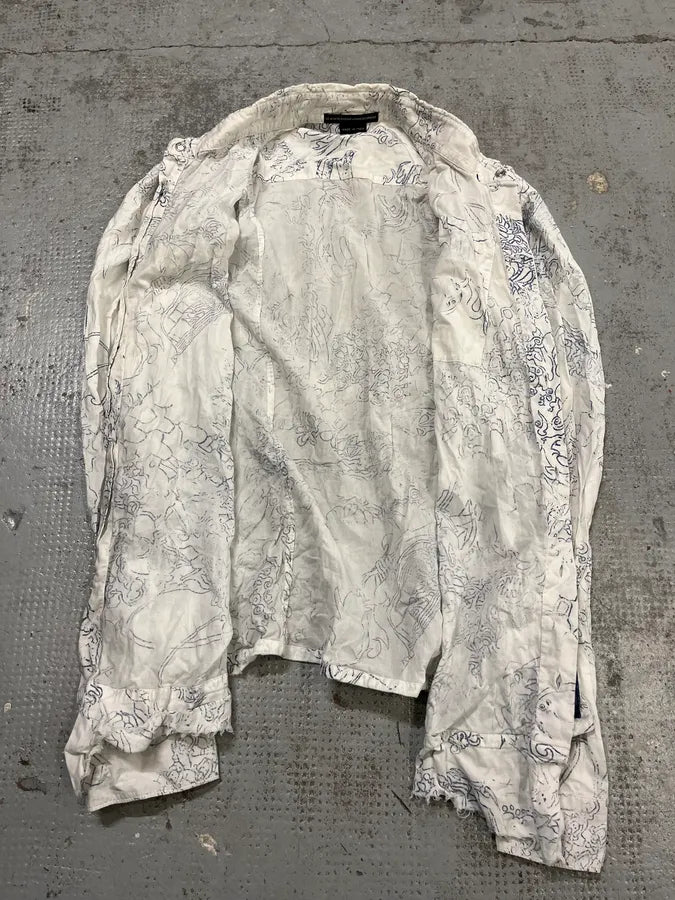 2000s Marithé + François Girbaud Faded Tatoo White Shirt ZBxJYFB 7