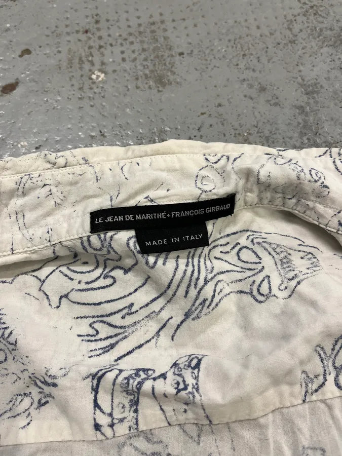 2000s Marithé + François Girbaud Faded Tatoo White Shirt ZBxJYFB 8