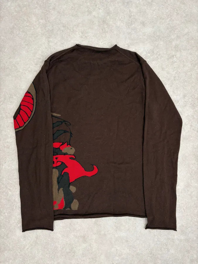 2000s Marithé + François Girbaud Fire Dragon Brown Sweater aRzVhNI 5