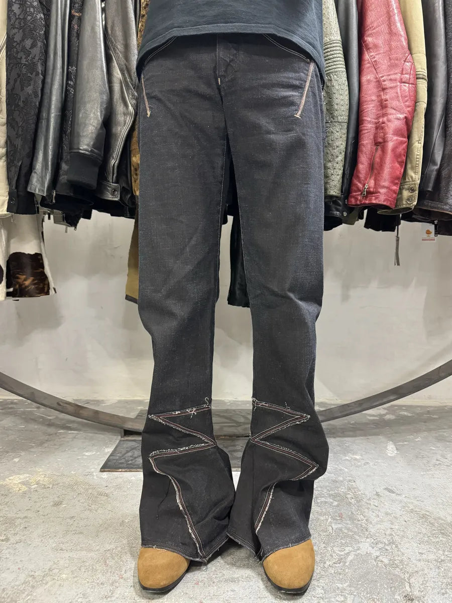 2000s Marithé + François Girbaud Flared Structured Rock Pants (S) 0