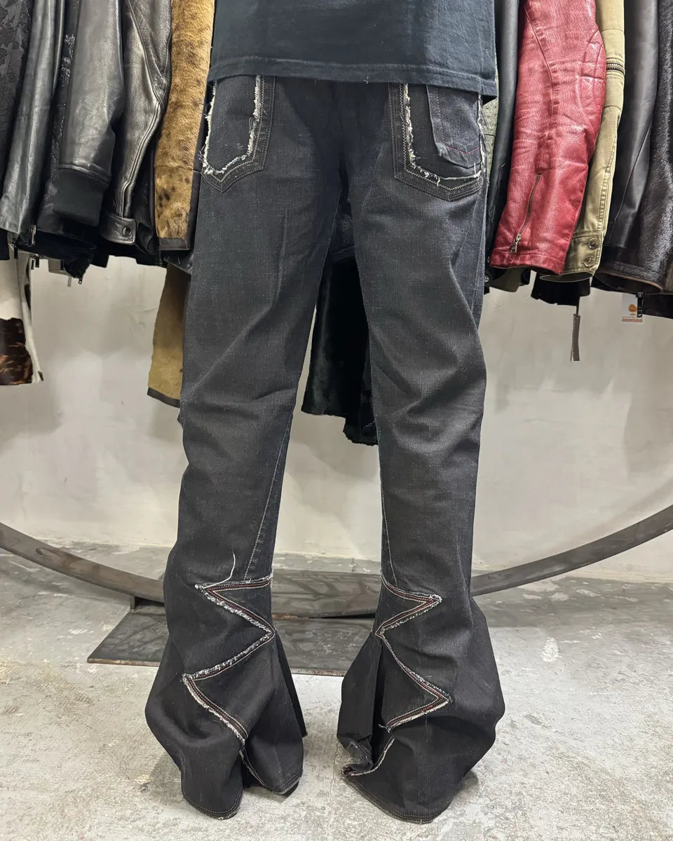 2000s Marithé + François Girbaud Flared Structured Rock Pants (S) 1