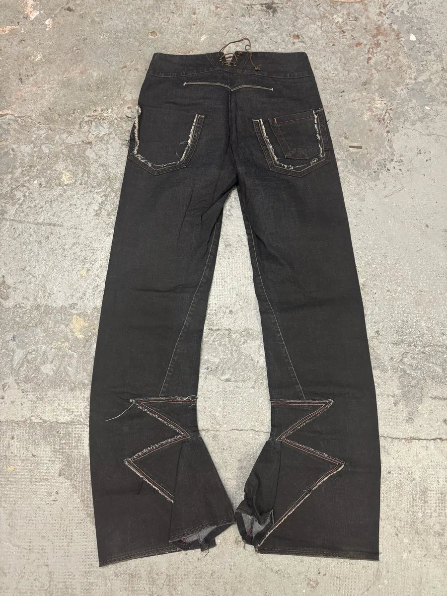 2000s Marithé + François Girbaud Flared Structured Rock Pants (S) 2