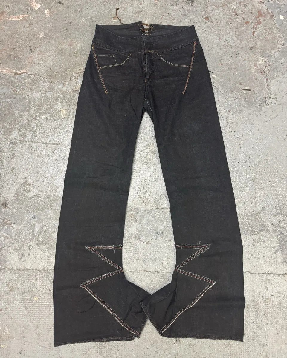 2000s Marithé + François Girbaud Flared Structured Rock Pants (S) 3
