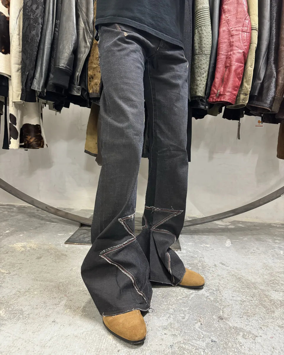 2000s Marithé + François Girbaud Flared Structured Rock Pants (S) 4