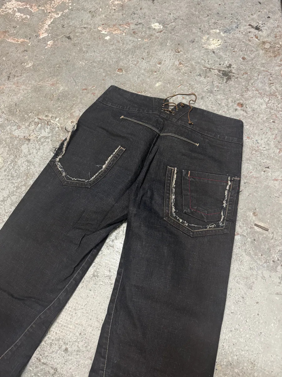 2000s Marithé + François Girbaud Flared Structured Rock Pants (S) 5