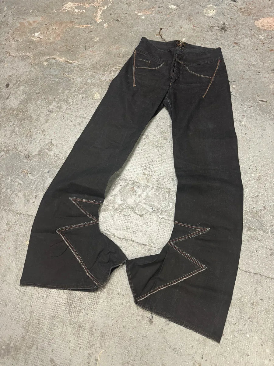 2000s Marithé + François Girbaud Flared Structured Rock Pants (S) 7