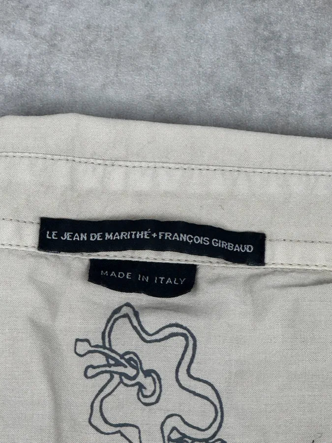 2000s Marithé + François Girbaud Beige Floral Royal Shirt BFZwmUH 12