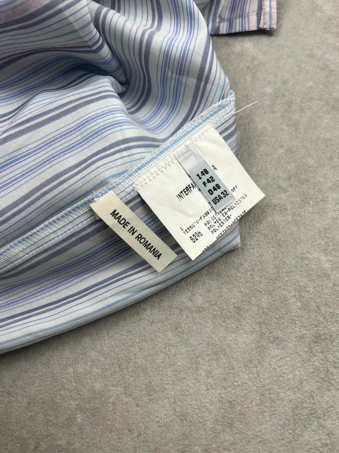 2000s Marithé + François Girbaud Floral Stripes Purple & White Shirt kjUUAUN 8